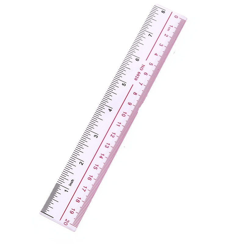 HCXIN 5.9/7.87/11.81 inch ruler double-color thickened double-scale  transparent plastic ruler school supplies